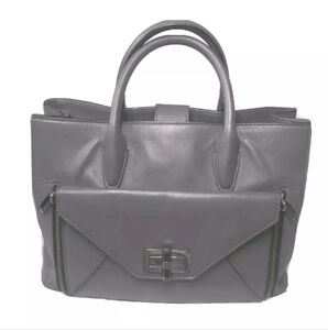 Diane Von Furstenberg Secret Agent Tote Gray Handbag Medium Size Retail $498